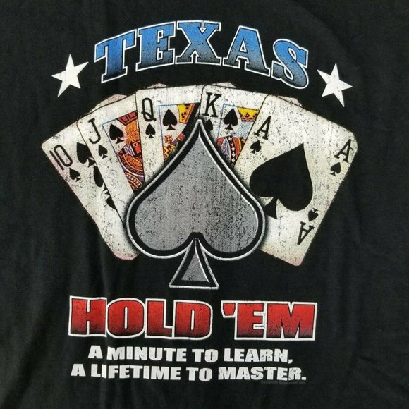 Minute to Learn Lifetime To Master Texas Hold'em Poker Royal Flush Long Sleeve - Picture 1 of 12